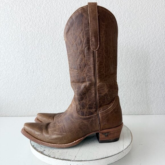 Lane EMMA JANE Womens Cowboy Boots 9 Burnt Caramel Western Cowgirl Mid Calf Tall - Picture 4 of 13